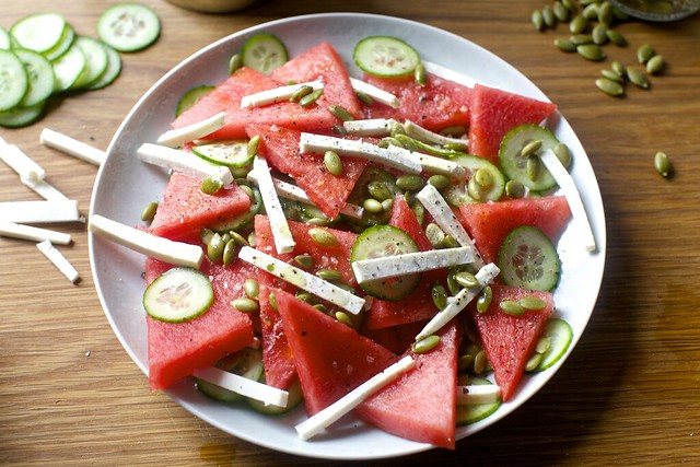watermelon and cucumber salad