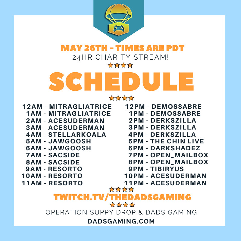 Dads Gaming OSD 2018 Schedule