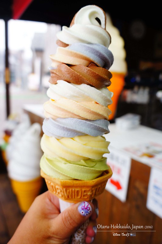 8 layers of colourful soft ice-cream