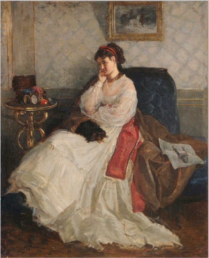 Иван Шишкин «Дама с собачкой», 1870 г.