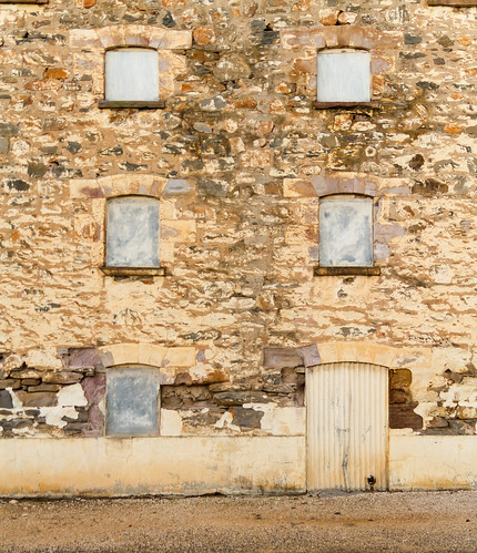 five window texture mill wall door building stone white yellow old ruin structure town australia abandoned