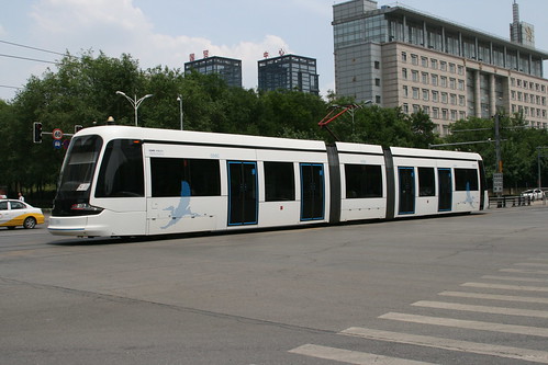 Shenyang Tram(White) in Shenyang Custom.Sta, Shenyang, Liaoning, China /June 9, 2018