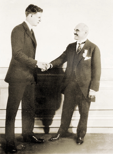 Charles Lindbergh and Raymond Orteig, 1927
