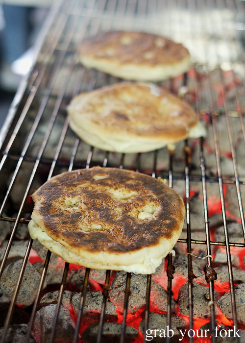 Kaak Lebanese bread with cheese grilled over charcoal at Lakemba Ramadan Food Festival 2018 on Haldon Street