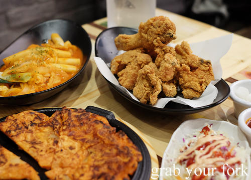 Korean fried chicken feast at Gami Chicken and Beer at Central Park Sydney