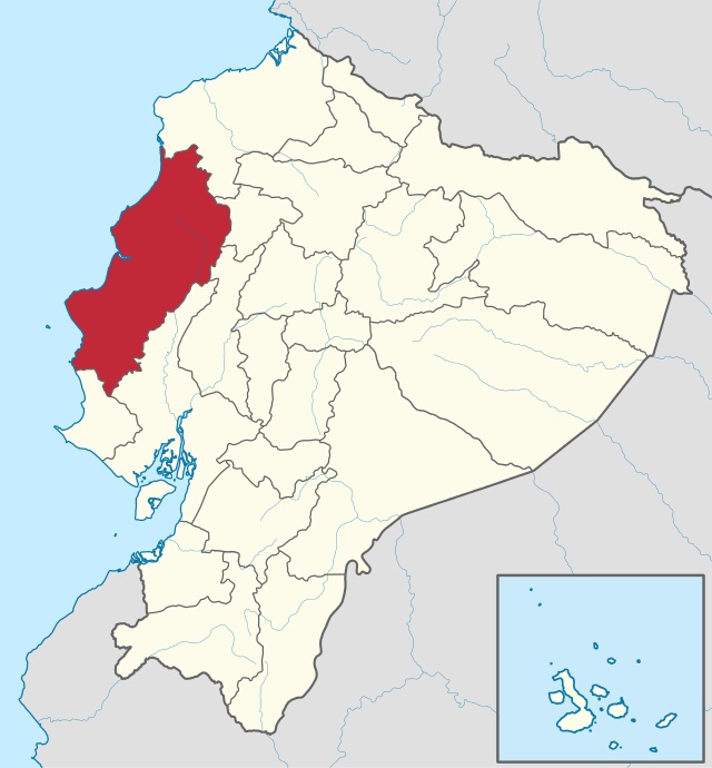 Localización de Manabí en el mapa de Ecuador