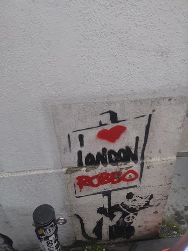 King Robbo I Love London graffitum, probably in the City of London/Barbican Centre area
