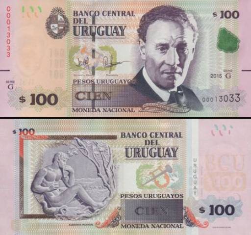 100 Pesos Uruguayos Uruguay 2015 (2018), P95