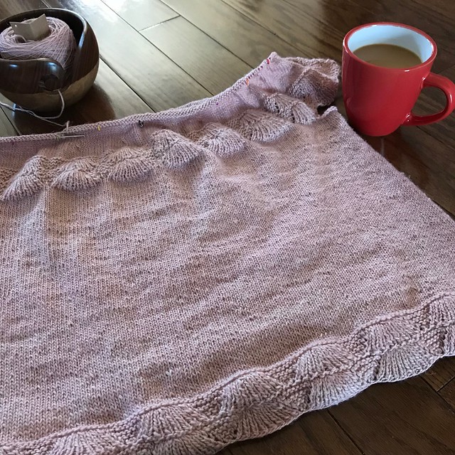 Sue2Knits Morning Sky by Heidi Kirrmaier WIP - very close to finished!!