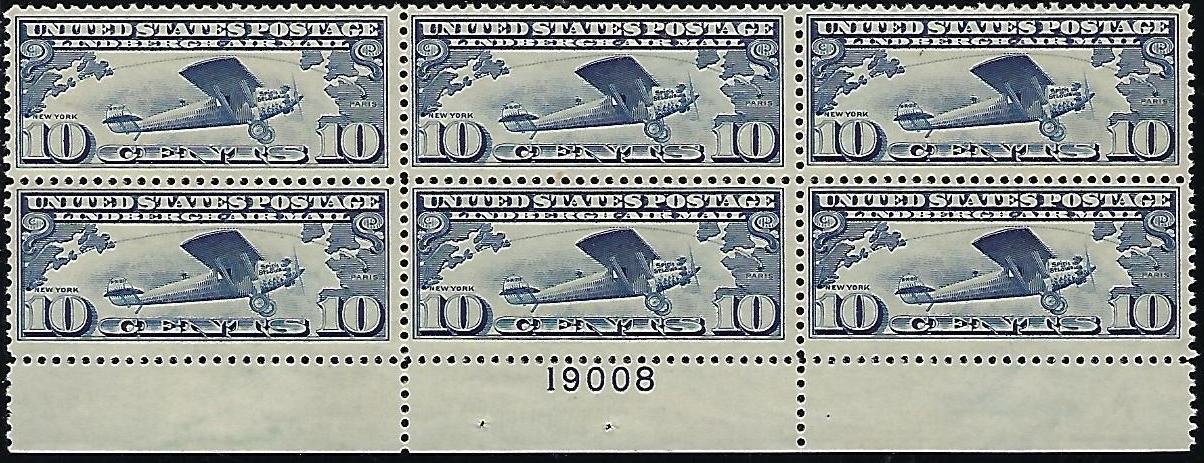 United States - Scott #C10 (1927) plate block of six