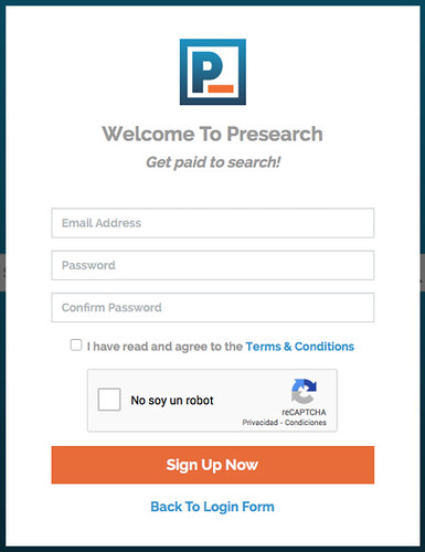 Registro en Presearch