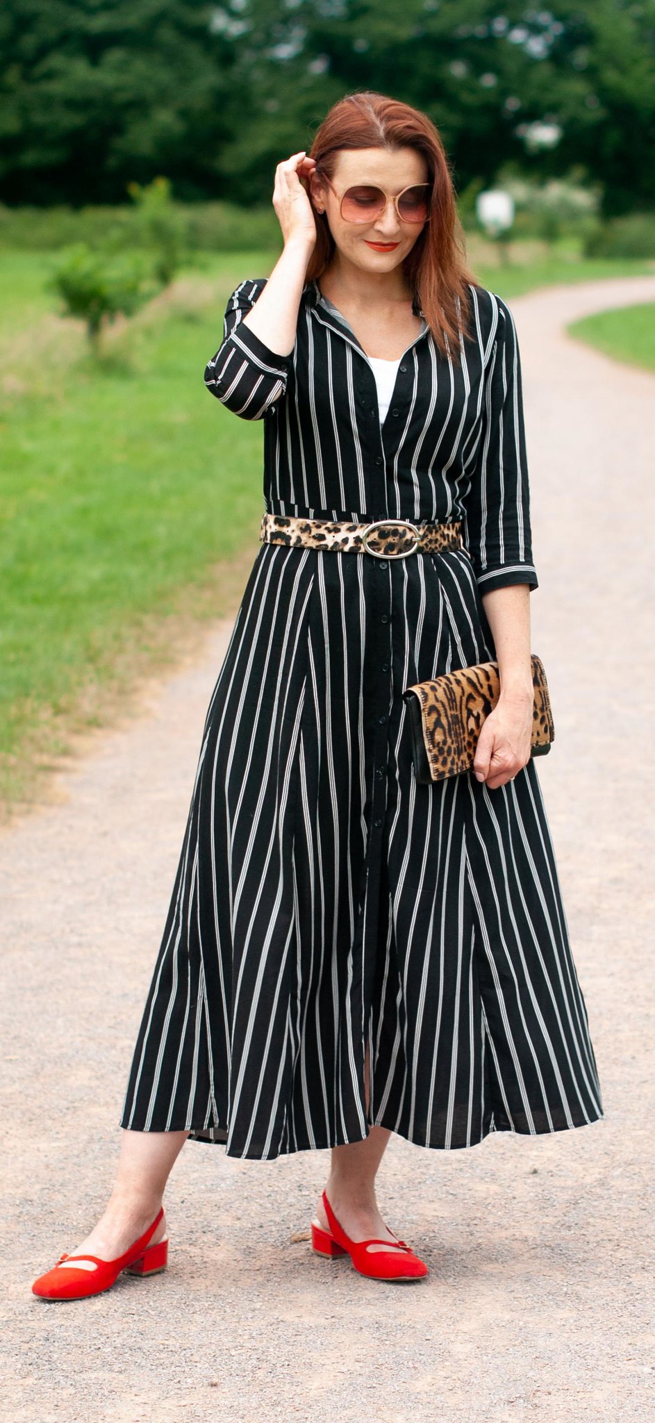 H&M Blouse Dress striped pattern casual look Fashion Dresses Blouse Dresses 