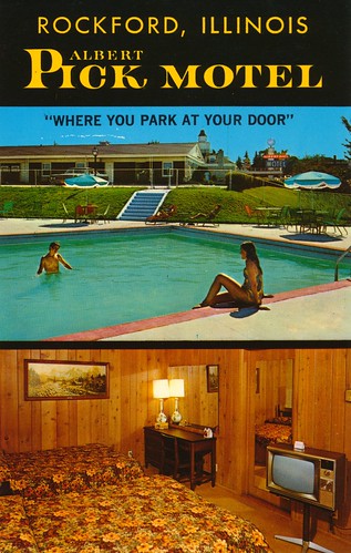 albertpick illinois vintage dualview postcard motel