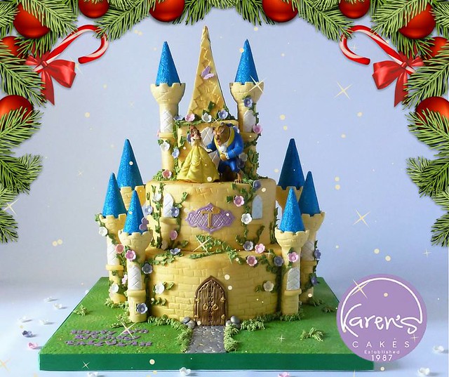 Beauty and the Beast Fairy Castle Cake by Karen's Cakes