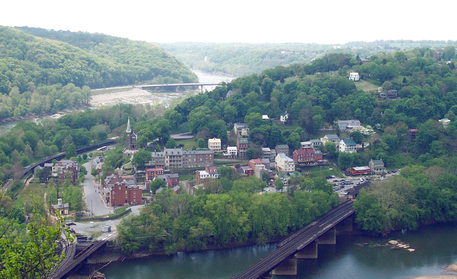 Harper's Ferry -- seen from Maryland side of Potomac River -- changed hands a dozen times during the American Civil War and was annexed by West Virginia. Photo taken on May 7, 2005.