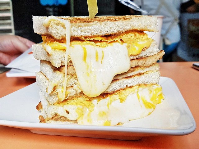 Sandwich Grilled Pork & Egg With Quadruple Cheese