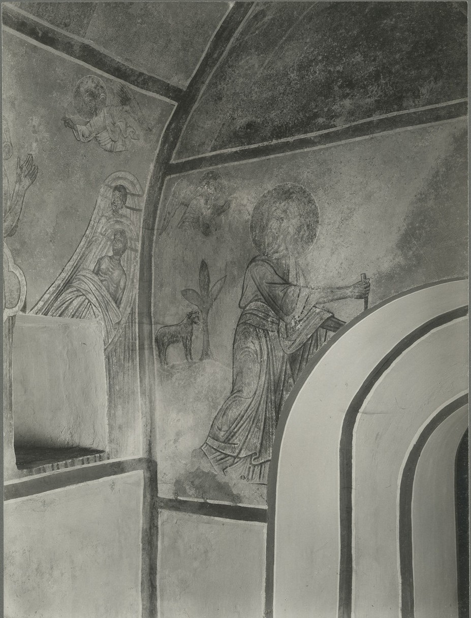 Фреска дьяконника Спасо-Преображенского собора Мирожского монастыря   - «Жертвоприношение Авраама»