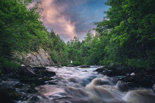 sony a6000 sigma 16mm f14 landscape nature photography water waterfall waterfalls falls rapids river creek wisconsin michigan forest trees sunset golden hour long exposure longexposure summer hiking travel camping