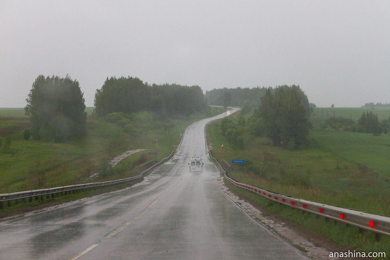 Дорога в дождь, Владимирская область
