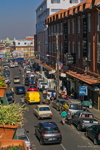2017 africa antananarivo madagascar buildings cars city people street travel viewfromhotelroom