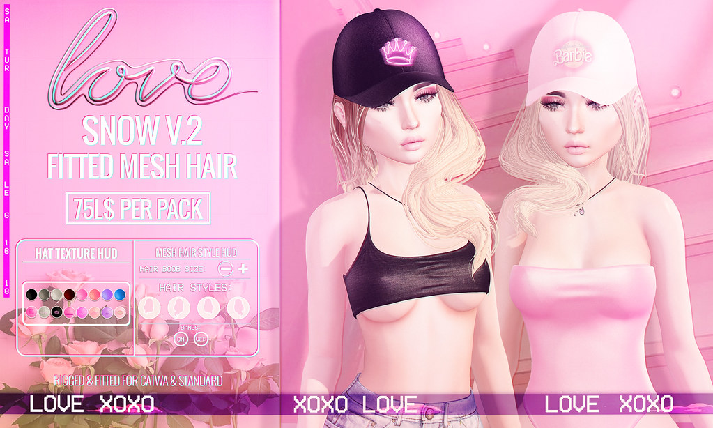 Love [Snow V.2] Fitted Mesh Hair – The Saturday Sale