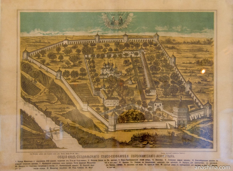 Общий вид Суздальского Спасо-Евфимиева первоклассного монастыря, XIX век