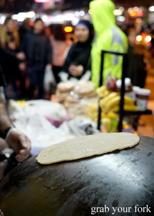 Saj bread cooking at Lakemba Ramadan Food Festival 2018 on Haldon Street