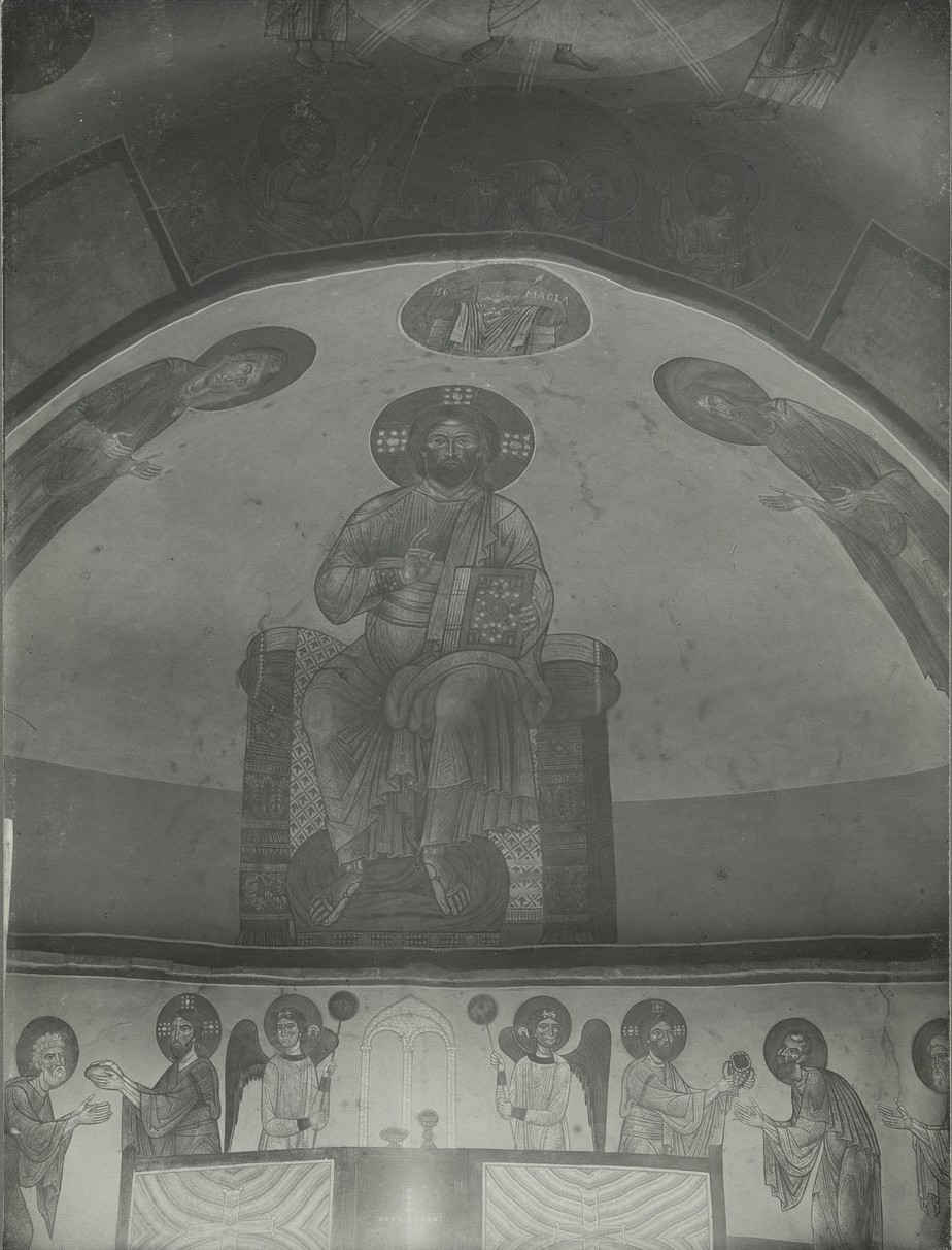Фрески  Деисусного чина конхи центральной апсиды  Спасо-Преображенского собора Мирожского монастыря