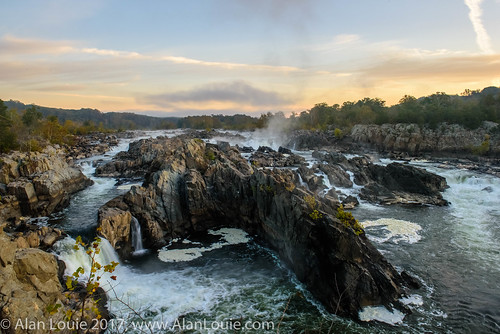 fall waterfall landscape virginia greatfallsnationalpark sunrise mclean unitedstates us ussoutheast