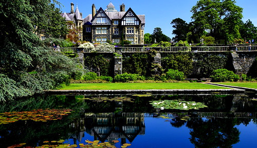 interestingness interesting bodnant bodnantgarden conwy northwales thepond landscape bodnanthouse summer afternoon hot sunshine reflections reflectionsonwater blue bluesky outdoor house dwelling mansion mansionhouse trees bushes water bluewater plants flowers grass borders waterfeature varanda varandah balustrade columns lilies colours colors colourful visitors historic historicgardens pondplants green branches leaves greenery foliage flora plantlife statues people chimneys turrets ladyaberconwy peterroberts nikond7200 quiet peaceful calm serene tranquil pov dof perspective fotografíavisión photographyvision