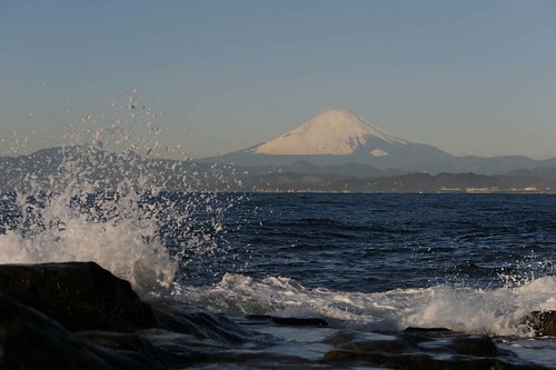 enoshima mountain mtfuji sea view landscape