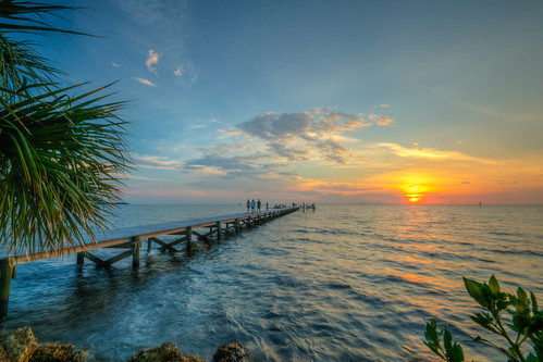tampabay sunset littleharbor pier ruskinflorida ruskin florida sun water palm