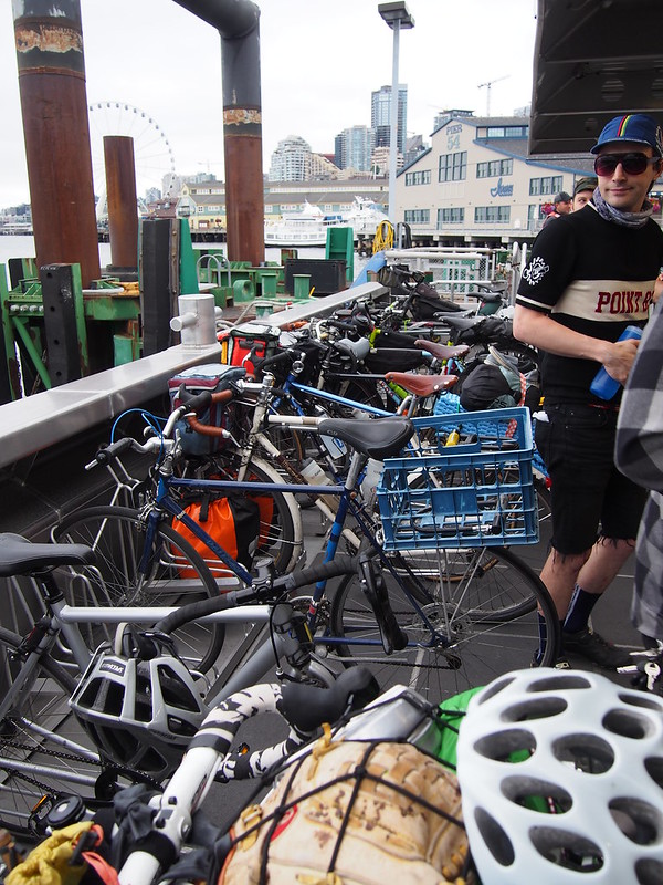 On the Water Taxi: We pretty much filled up its bike rack.