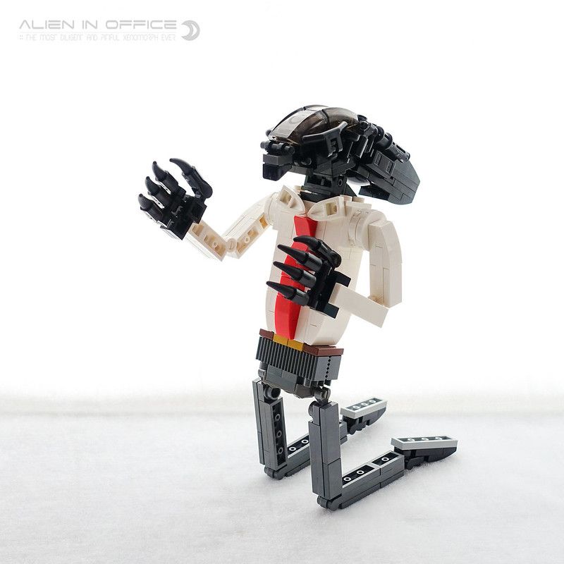 A Well Dressed Lego Alien Xenomorph Prepares For A Day At The Office