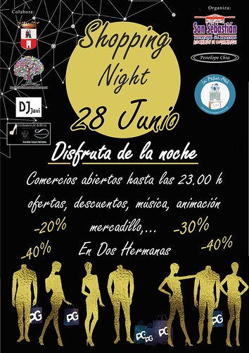 Cartel de la III Shopping Night de la calle San Sebastián