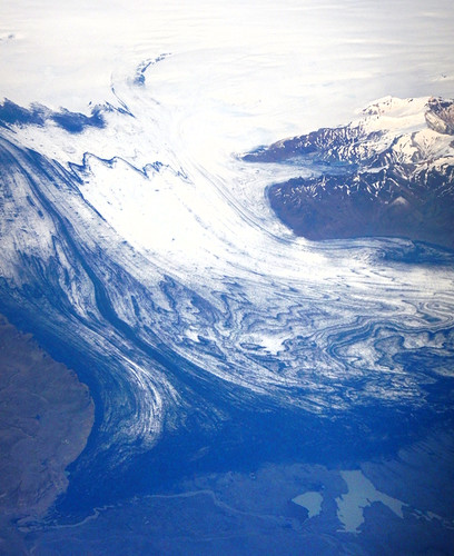 Aerial shot of a glacier in Iceland