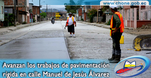 Avanzan los trabajos de pavimentaciÃ³n rÃ­gida en calle Manuel de JesÃºs Ã�lvarez