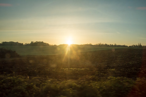 2018 belgique belgium linbebeek holleken speed vitesse train commute morning sunrise levédesoleil matin champs fields soleil sun sunflares printemps spring