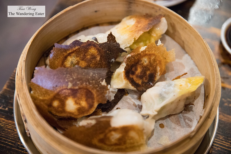 Shrimp and wood ear mushrooms jiaozi (餃子) dumplings