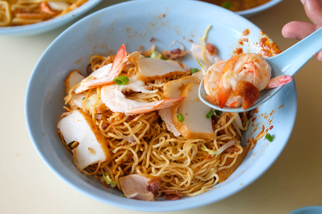 Seng Huat Noodles Stall prawn mee dry