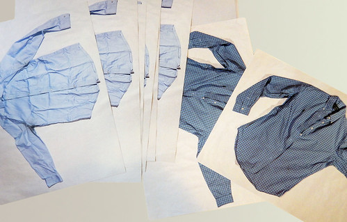In an interesting experiment the Art Museum in Aarlborg, Denmark had sheets of shirts (mostly blue) printed on paper which allowed people to create their own 'clothing' art