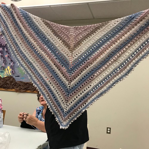 Another view of Marie’s Rosy Glen shawl