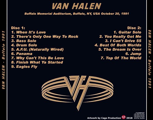 Van Halen-Buffalo 1991 back