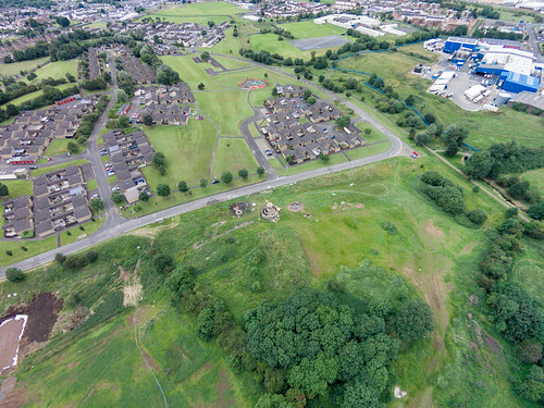 ballymena northernireland unitedkingdom dji phantom two vision plus drone quadcopter aerial view over gb