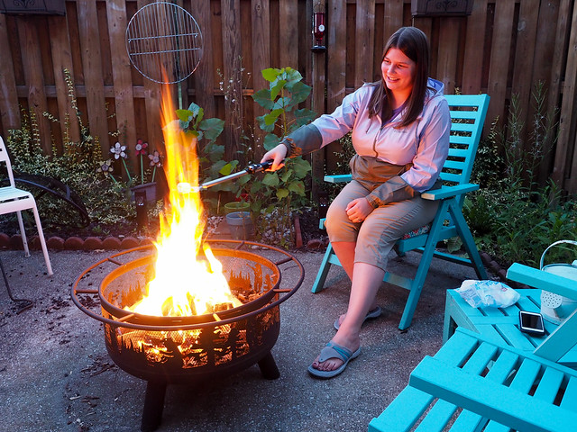 Amanda and the fire pit
