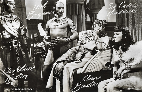 Charlton Heston, Yul Brynner, Sir Cedric Hardwicke and Anne Baxter in The Ten Commandments (1956)