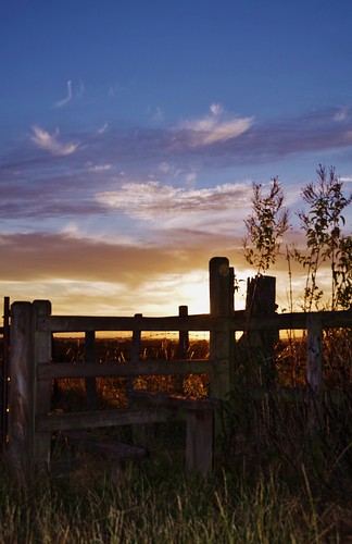 fence stile sunset sky silhouette