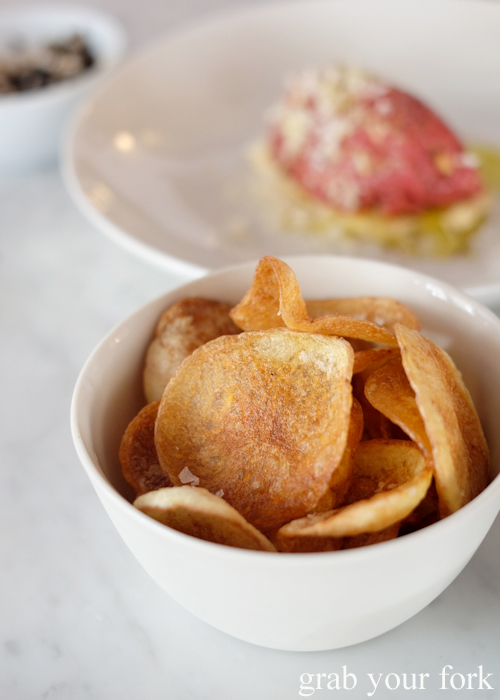 House made potato chips at Poly by Mat Lindsay in Surry Hills