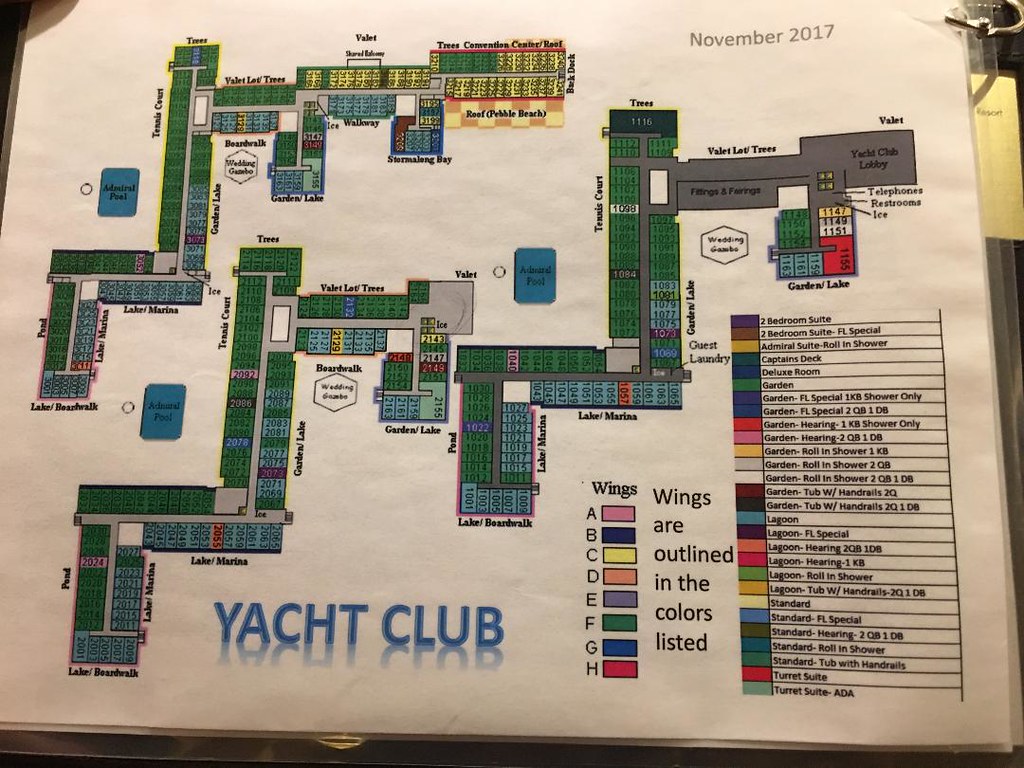 yacht club rooms map