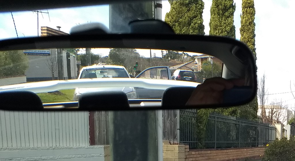 Rear view mirror with spoiler getting in the way